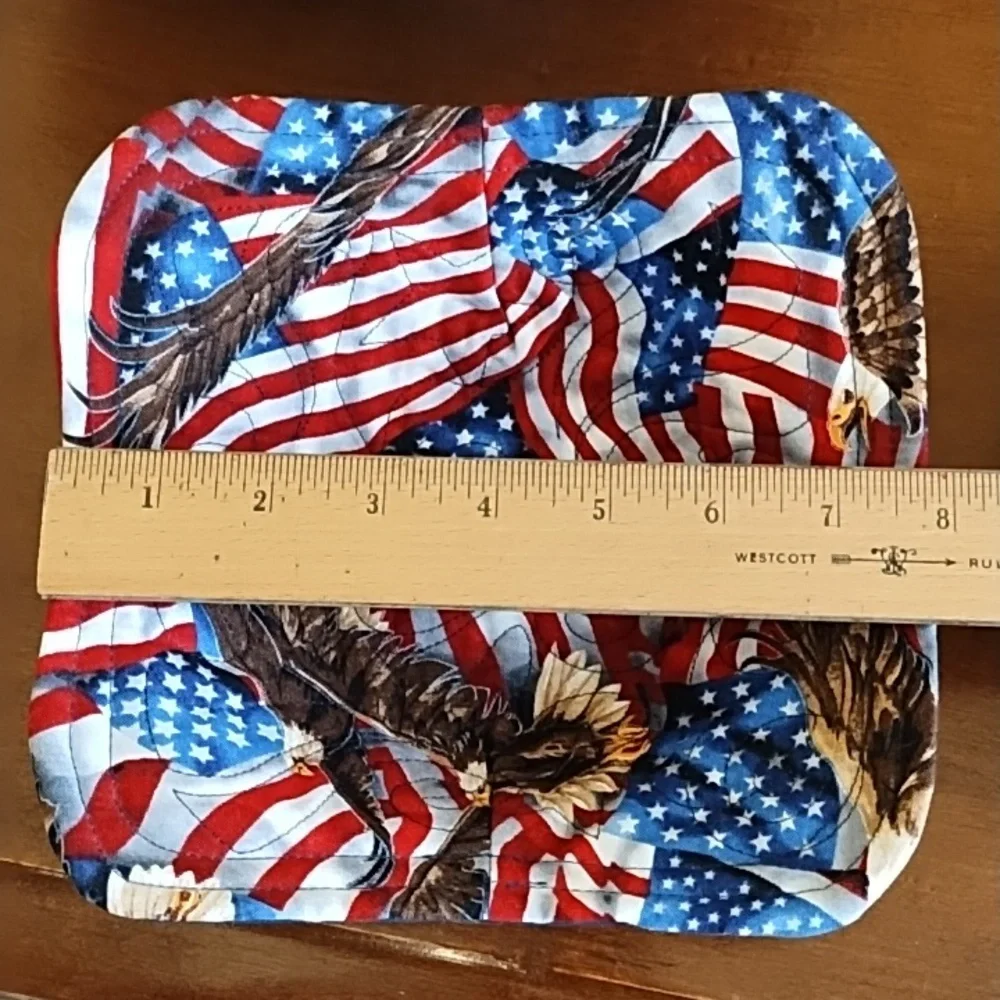 Patriotic Bowl Cozies Large Medium Small Flags Eagles Patriotic Red White Blue